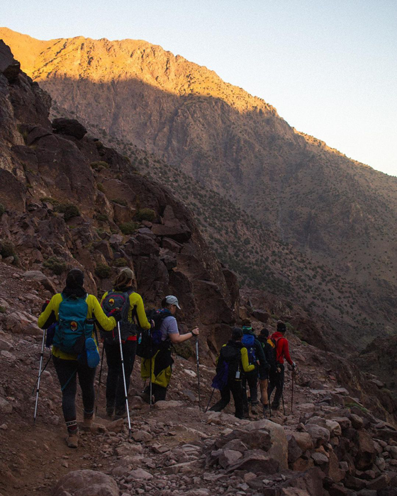 Hikers in Morocco's High Atlas Mountains